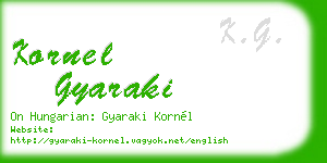 kornel gyaraki business card